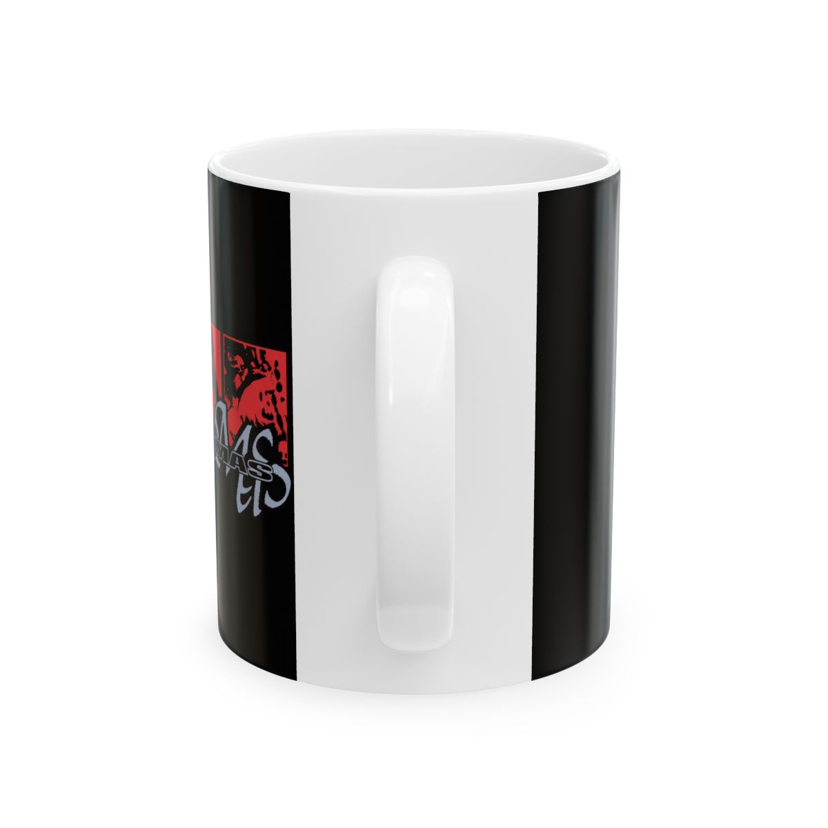 Red and Black Graphic Ceramic Mug | Leon Thomas Merch - alternate angle 2, merchandise